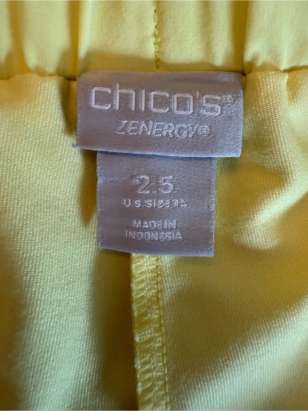 Chico's Yellow Pleated Hem Skort Pockets